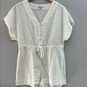 Madewell - Cassidy Cream Button-Up Romper - Women's XS